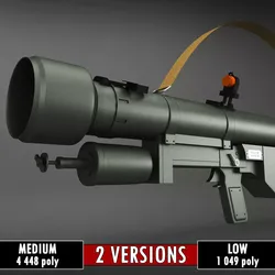 SA-7 Grail Rocket Launcher low poly Low-poly 3D model