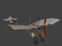 Santos-Dumont Demoiselle N 21 Low-poly 3D model
