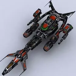 Sci-Fi Space Fighters Fleet Low-poly 3D model