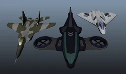Trio Aircraft Low-poly 3D model