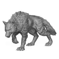 Wild Dire Wolf 3D Print Model