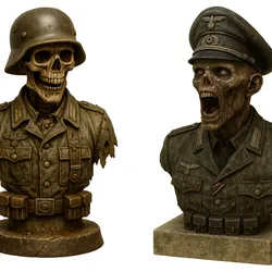 WWII German Zombie Busts - 3D Printable Model Set