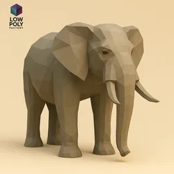African Elephant Low Poly style