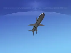 AIM-120 AMRAAM air to air missile Low-poly 3D model