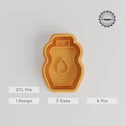 Baby Oil Shape Cutter & Stamp Set, Perfect for Cookies & Fondant, 6-Piece Pack, Sizes S/M/L