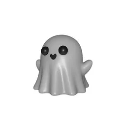 Cute Kid Ghost 3D Print – White Loving Spirit Figurine, Friendly Halloween or Valentine Decor
