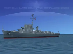 Destroyer Escort DE-154 USS Simms 3D model