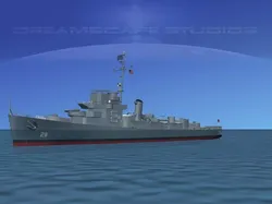 Destroyer Escort DE-211 USS Hubbard 3D model