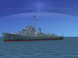 Destroyer Escort DE-68 USS Bates 3D model