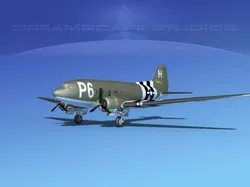 Douglas C-47 Dakota USAAF V1 3D model