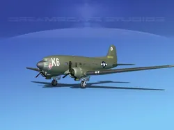 Douglas C-47 Dakota USAAF V2 3D model