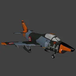 Fiat G91 Low-poly 3D model