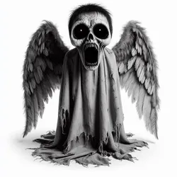 Halloween Horror Ghost 3D Print – White-Dressed Spooky Spirit Figurine, Haunted Decor, Scary Model