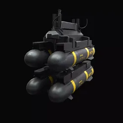 Hellfire Missiles with Army Textures 3D model