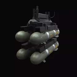 Hellfire Missiles with Marines Textures 3D model