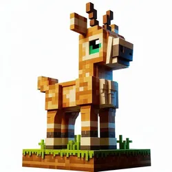 Minecraft-Style Goat 3D Print – Blocky Animal Model, Game-Inspired Figurine, Pixel Art Style