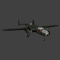 North American B 25 Mitchell Low-poly 3D model