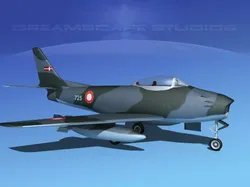 North American F-86 Sabre Jet Denmark 3D model