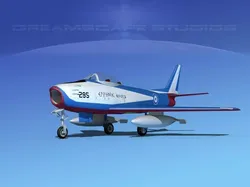 North American F-86 Sabre Jet Greece 3D model