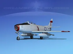 North American F-86 Sabre Jet RAAF 2 3D model