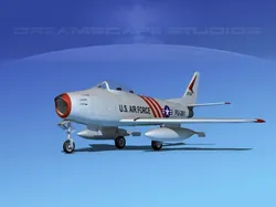 North American F-86 Sabre Jet V05 USAF 3D model