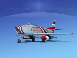 North American F-86 Sabre Jet V06 USAF 3D model