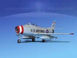 North American F-86 Sabre Jet V08 Ma ANG 3D model