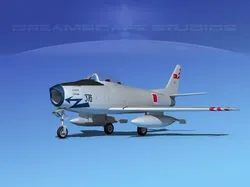 North American F-86 Sabre Jet V17 Turkey 3D model