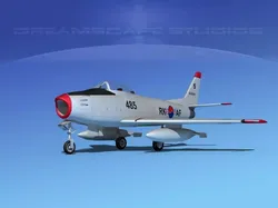 North American F-86 Sabre Jet V19 RKAF 3D model