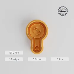 Rattle Shape Cutter & Stamp, Cookie & Fondant, Baby Shower, S/M/L Sizes, 6-Piece Set
