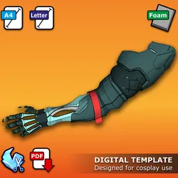 Trigun Vash Stampede Mechanical Arm – Cosplay Template – Pepakura EVA Foam PDF
