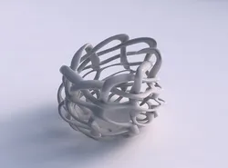 Bowl cylindrical with interlacing lattice streched top corner 2 3D model