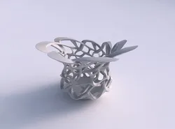 Bowl cylindrical with interlacing sharp edged lattice eccentr... 3D model