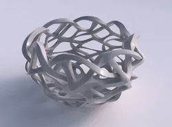 Bowl cylindrical with interlacing sharp edged lattice squeezed 2 3D model
