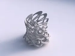 Bowl cylindrical with interlacing sharp edged lattice twisted... 3D model