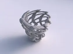 Bowl cylindrical with interlacing soft edged lattice and ribb... 3D model