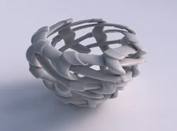 Bowl cylindrical with interlacing soft edged lattice and ribb... 3D model