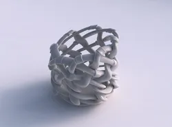 Bowl cylindrical with interlacing soft edged lattice and ribb... 3D model