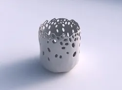Bowl cylindrical with smooth crystal skin with holes 2 3D model