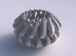 Bowl cylindrical with twisted sharp muscle structures squeezed 2 3D model
