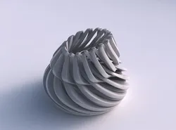 Bowl cylindrical with twisted sharp muscle structures streche... 3D model