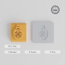 Christmas Stamp Tile Set, Motif Sizes 20-40 mm, Perfect for Cookies, Clay & Fondant