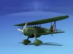 Curtiss P-6E Hawk V09 3D model