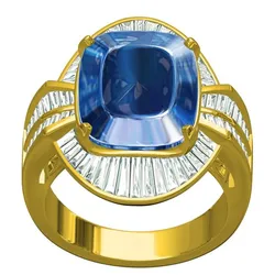 Cushion Stone Baguette Halo Cocktail Ring