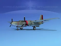 Douglas A-26B Invader V06 USAAF 3D model