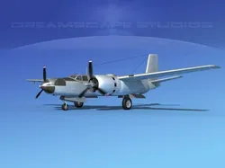 Douglas A-26C Invader Bare Metal 3D model