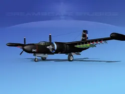 Douglas A-26K Invader Anti Cuba 3D model