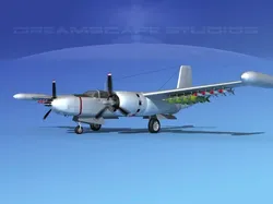 Douglas A-26K Invader Bare Metal 3D model