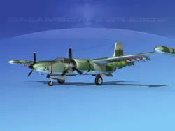 Douglas A-26K Invader USAF Vietnam 2 3D model