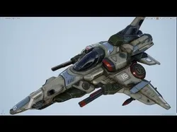 Interceptor Spaceship - game model  Low-poly 3D model